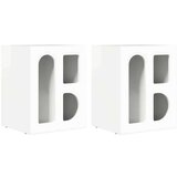 Nočna omarica 2 pcs Visok sijaj bela 40 x 35 x 50 cm, (5000107115) | Shoptok.si
