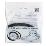 Gembird CC-LMAM-1.5M USB - Lightning spiralni kabel za sinhronizacijo in polnjenje za iPhone 1,5 m črn | Shoptok.si