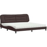  Krevet s madracem tamnosmeđi 200x200 cm od tkanine | shoptok.hr