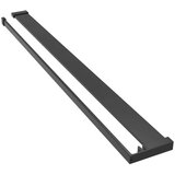 Pregrada za tuš s policom crna 115x195 cm staklo ESG i aluminij | shoptok.hr