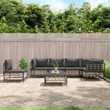 Maison Chic Seti vrtnega pohištva - Vrtna garnitura 7-delna z blazinami antracit poli ratan, (21795779) | Shoptok.si