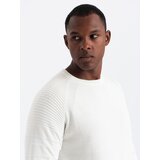 Ombre Men's raglan sweater with ribbed sleeves - white | shoptok.hr