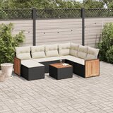  8-dijelni set vrtnih sofa od poliratana s jastucima crni | shoptok.hr