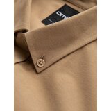 Ombre Men's REGILAR FIT cotton shirt with pocket - light brown | Shoptok.si