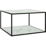 vidaXL stolić za kavu crni s bijelim mramornim staklom 90 x 90 x 50 cm | shoptok.hr