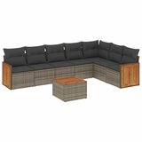  8-dijelni set vrtnih sofa od poliratana s jastucima sivi | shoptok.hr