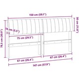 vidaXL tapecirano vzglavje temno siva 150 cm masivno borovo les | Shoptok.si