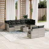  10-dijelni set vrtnih sofa poliratan s jastucima svijetlosivi | shoptok.hr