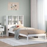 vidaXL Krevet s regalom za knjige bez madraca bijeli 90x190cm borovina Cijene