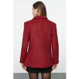 Trendyol Burgundy Cashmere Fitted Blazer Jacket Cene