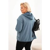 Kesi Włoski Women's Plus Size zip-up cotton sweatshirt denim color | shoptok.hr