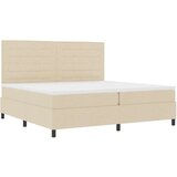  Krevet s box springom madracem i LED kremom 200x200 cm Tkanina Slike