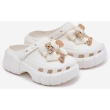 Boto Girls Foam Slippers With Bow And Decorations White Selvana | Shoptok.si