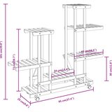  Stalak za cvijeće s kotačima 95x25x101 cm od masivne jelovine | shoptok.hr