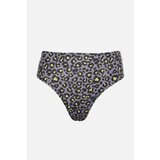 Trendyol Purple Leopard Pattern High Waist Bikini Bottom Cene