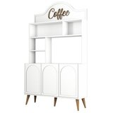 Hanah home komoda lyon 120 - white, walnut whitewalnut coffee bar cabinet | Eponuda.com
