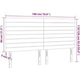  LED uzglavlje tamnosmeđe 180x5x118/128 cm od tkanine | shoptok.hr