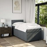 vidaXL Box spring postelja z vzmetnico temno siva 100x200 cm blago | Shoptok.si