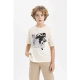 Defacto Boy Oversize Fit Crew Neck Printed T-Shirt