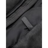 Ombre Men's long quilted jacket with hood - grey | Shoptok.si