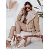 DStreet Kurtka zimowa damska SNOWMISS skórzana beżowa | shoptok.hr