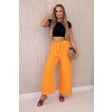 Kesi Włoski Trousers with a wide waistband orange Cene