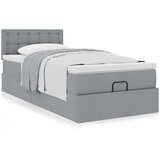 vidaXL Otomanski posteljni okvir z vzmetnico siv 80x200 cm blago | Shoptok.si