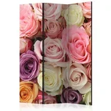 Paravan Pastel Roses, 3-Delni, Dvostranski