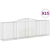  Lučne gabionske košare 15kom 400x50x120/140cm pocinčano željezo | shoptok.hr
