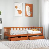  Krevet na dan s uzglavljem 3 pcs Vosak smeđa Čvrsto borovo drvo | shoptok.hr
