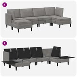  Komplet pohištva za dnevno sobo 6 pcs Svetlo siva Žamet, (5000283103) | Shoptok.si