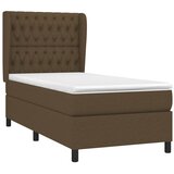  Krevet s oprugama i madracem tamnosmeđi 90 x 200 cm od tkanine | shoptok.hr