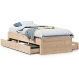 vidaXL Posteljni okvir brez vzmetnice s predali 75x190 cm borovina | Shoptok.si