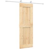  Klizna vrata Prirodna i bijela 70 x 210 cm Čvrsta borovina | shoptok.hr