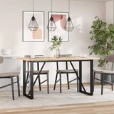  Blagovaonski stol O-oblika 140x80x75,5 cm od borovine i čelik | shoptok.hr