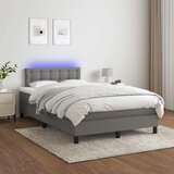  box spring s madracem LED tamnosivi 120 x 200 cm tkanina | shoptok.hr