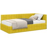  Kutni krevetni okvir s madracem 2 kom. Žuta 100 x 200 cm Baršun | Shoptok.si