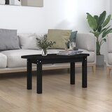 vidaXL Klubska mizica črna 80x40x35 cm trdna borovina Cene