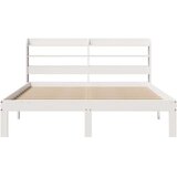 Okvir za krevet s uzglavljem bijeli 135 x 190 cm od borovine | shoptok.hr
