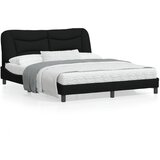 vidaXL Okvir za krevet s uzglavljem crni 160 x 200 cm od tkanine | shoptok.hr