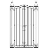  Vrtna vrata crna 121 x 8 x 200 cm od kovanog željeza | shoptok.hr