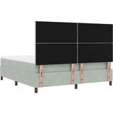Box Postelja z vzmetnico z vzmetnico Svetlo siva 180 x 200 cm Žamet, (5000126482) | Shoptok.si