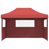 vidaXL Zložljivi pop-up šotor za zabave 3 stranice burgundska | Shoptok.si