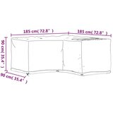 vidaXL Prevleka za vrtno pohištvo L oblike 12 obročkov 185x185x90 cm | Shoptok.si