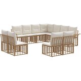  Set vanjskih sofa 11 pcs Prirodna i krema bijela Poliester | shoptok.hr