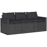  2-dijelni vrtni blagovaonski set s jastucima od poliratana crni Crna | Shoptok.si