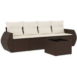  5-dijelni set vrtnih sofa s jastucima poliratan smeđi | shoptok.hr