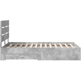  Krevetna konstrukcija s ladicama Betonski sivi 135 x 190 cm Siva 190 x 138 x 100 cm | Shoptok.si