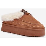 Boto Women's Snow Boots On Platform With Fur And Stitching Camel Kellina | shoptok.hr
