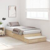 vidaXL krevetna konstrukcija za pohranu sonoma hrast 90x200 cm | shoptok.hr